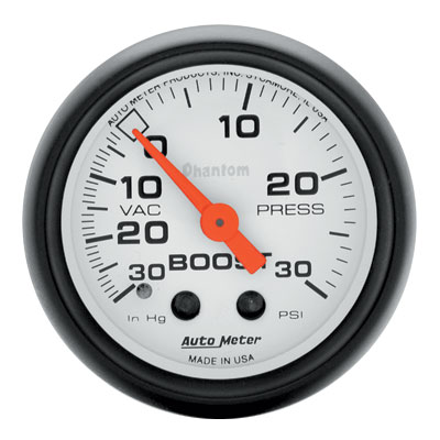 Auto Meter Phantom Series Mechanical Boost 30 in Hg.-Vac./30 PSI