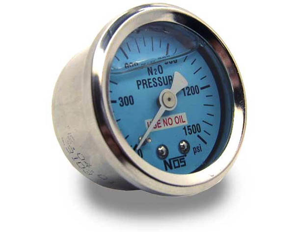 NOS 1-1/2" diameter Nitrous Pressure Gauge with -4AN adapter