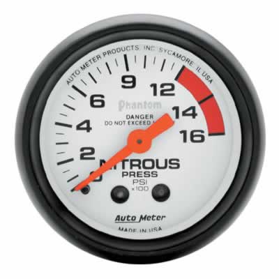 Auto Meter Phantom Mechanical Nitrous 0-1600PSI