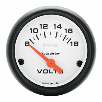 Auto Meter Phantom Voltmeter, 8-18 Volts.