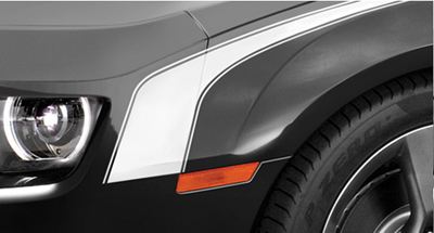 2010+ Camaro SLP Performance Graphics Kit Hockey Stripes (White)