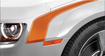 2010+ Camaro SLP Performance Graphics Kit Hockey Stripes (Orange)