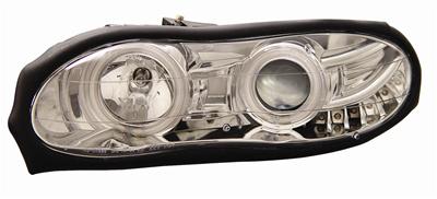 98-02 Camaro Anzo Halo Front Head Lights w/Clear Lens - Chrome Housing & Amber Reflectors