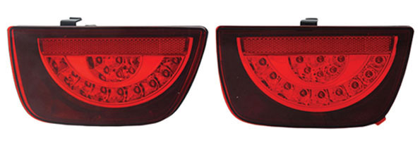 2010-2013 Camaro Anzo Rear LED Tail Lights - Red/Clear Lens