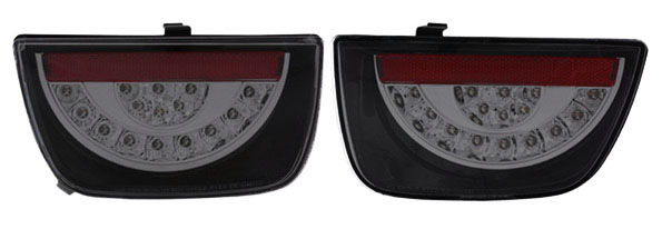 2010-2013 Camaro Anzo Rear LED Tail Lights - Red/Smoke Lens w/Black Housing