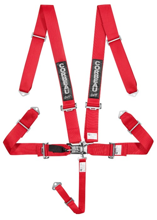 Corbeau 5-Point Latch & Link 3" Harness Belts - Red