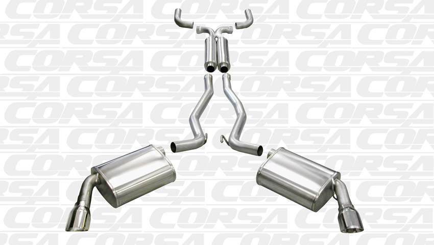 2010-2015 Camaro V6 Corsa 2.5" Catback Exhaust System & Xpipe w/4" Polished Pro Series Tips