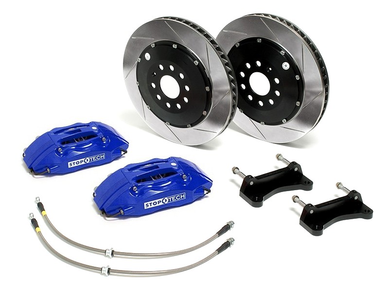 2010+ Camaro SS Stoptech Front Big Brake Kit w/Blue ST-60 Calipers & 2pc 380x32mm Slotted Rotors