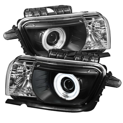 2010-2013 Camaro Spyder Project Headlights w/Dual Halo & Black Housing
