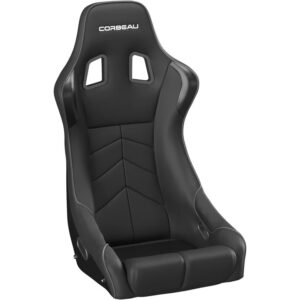 Corbeau DFX Seats - Black Cloth/Vinyl w/Black Piping