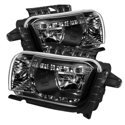2010-2013 Camaro Spyder LED Crystal Headlights - Black