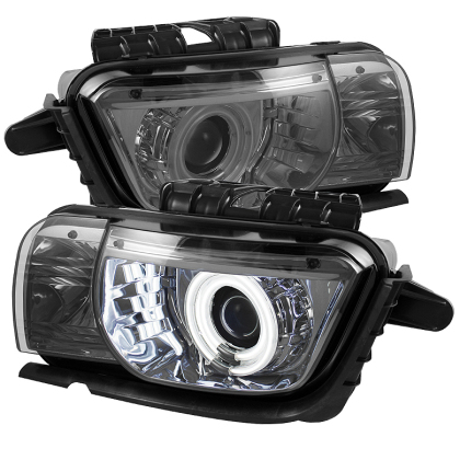 2010-2013 Camaro Spyder Project Headlights w/Dual Halo & Smoke Housing