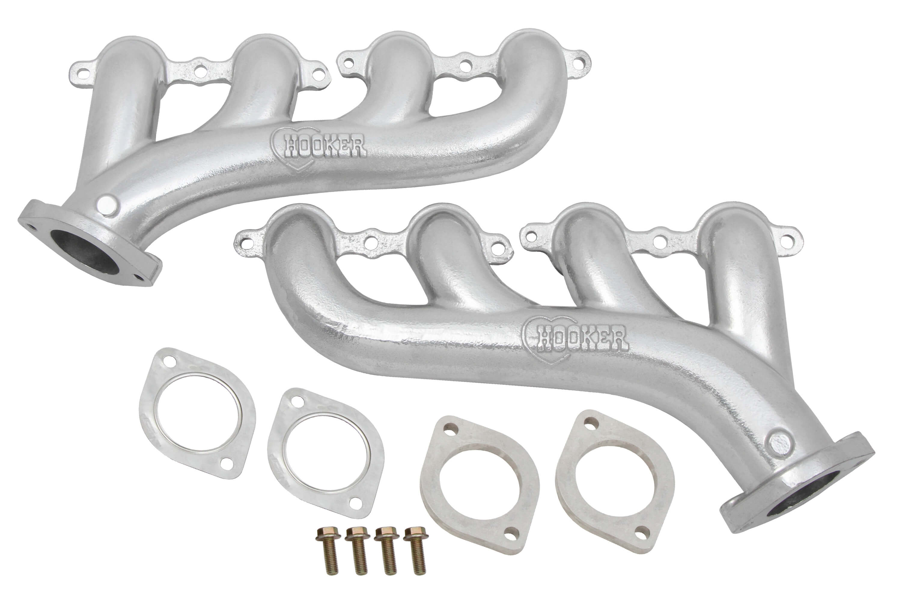 GM LS Series Hooker Headers Exhaust Manifolds w/2.5" Outlet - Silver Ceramic Finish