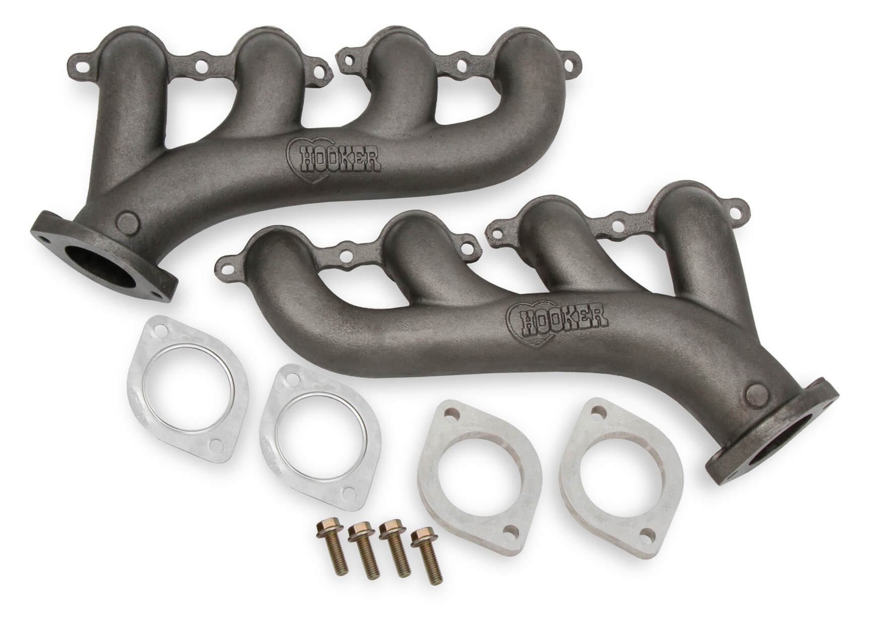 GM LS Series Hooker Headers Exhaust Manifolds w/2.5" Outlet - Natural Cast Finish