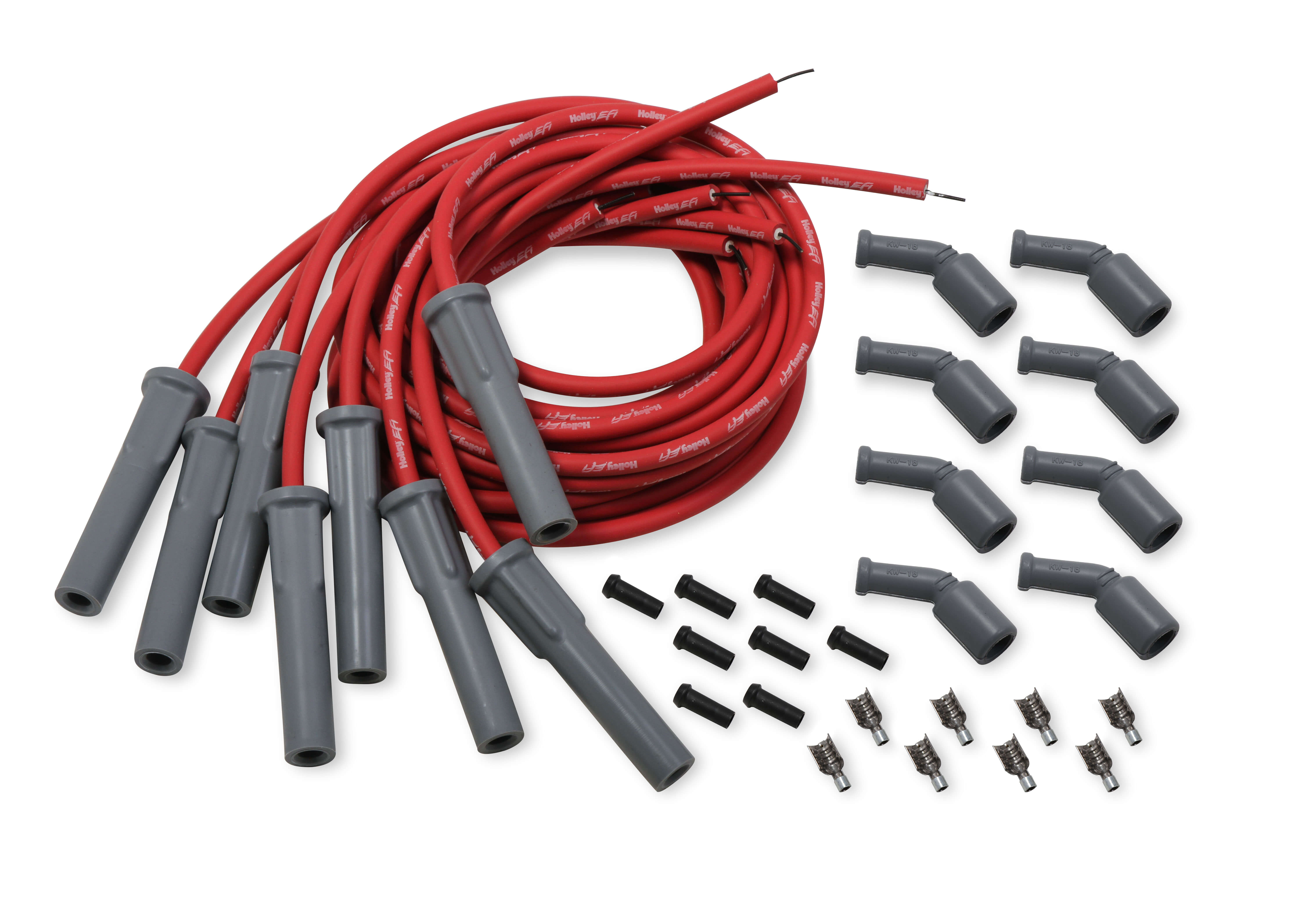 LS Series Holley EFI Cut to Fit Spark Plug Wire Set - Red (For OE Coil)