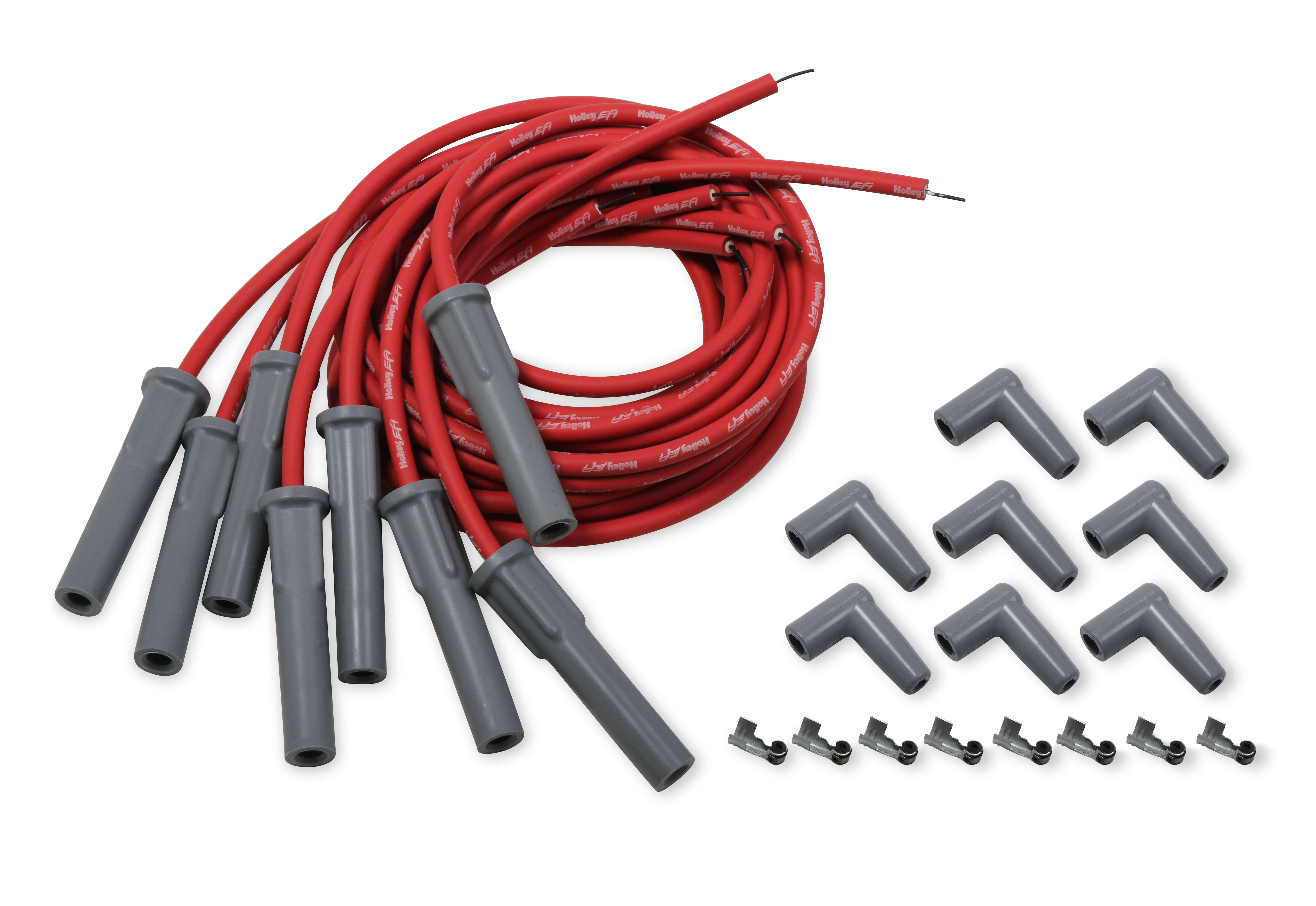 LS Series Holley EFI Cut to Fit Spark Plug Wire Set - Red (Holley Smart Coil)