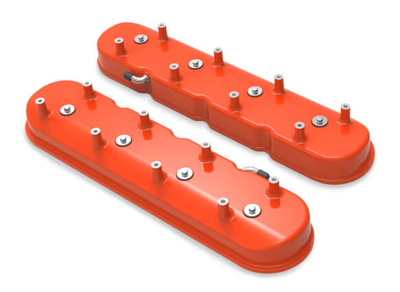 Holley Tall LS Valve Covers for Dry Sump Applications - Factory Orange