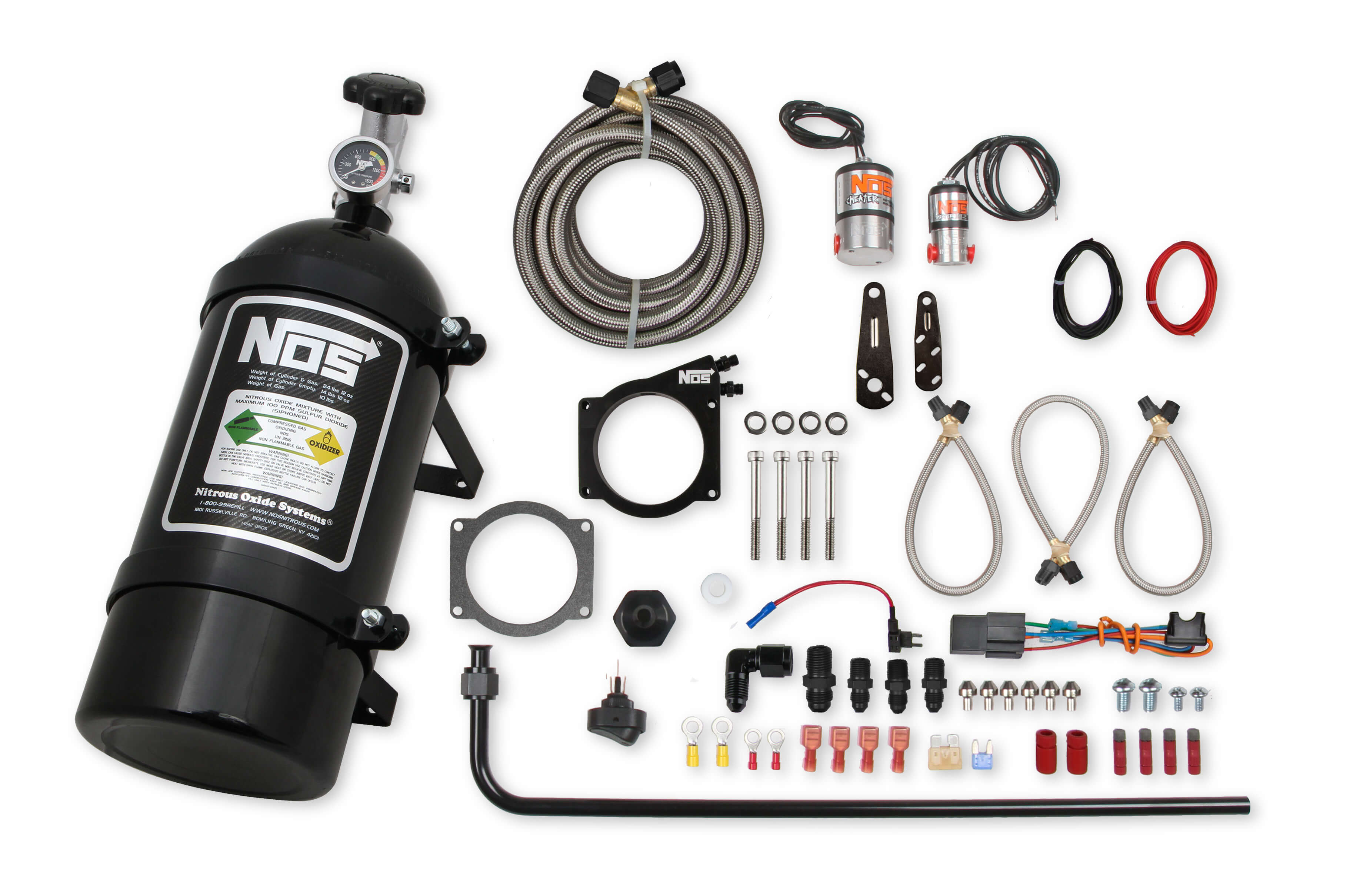 NOS LS Wet Nitrous System 90mm or 92mm 4-Bolt Drive-by-Wire Throttle Body-Black