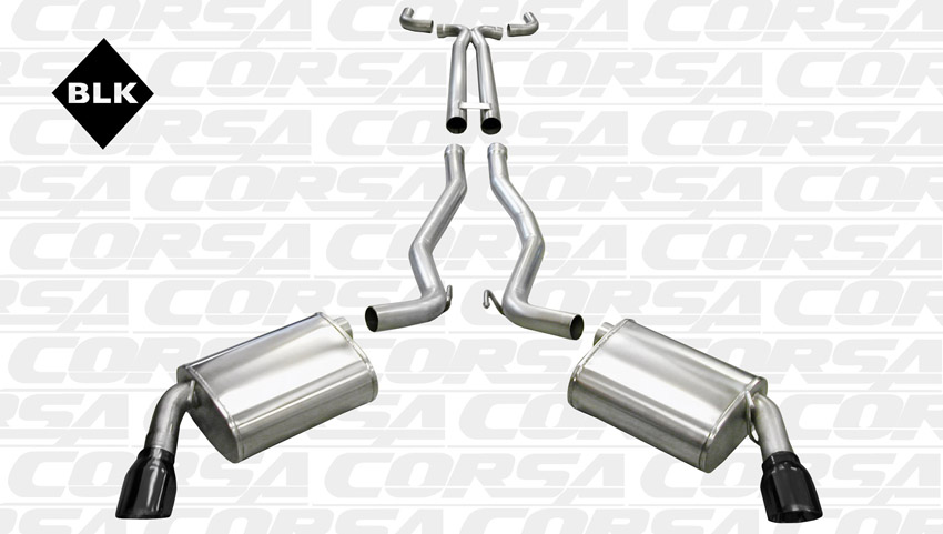 2010-2015 Camaro V8 Corsa Catback Exhaust System w/4" Black Pro Series Tips (LS3 w/ 6-Speed Transmission Only)