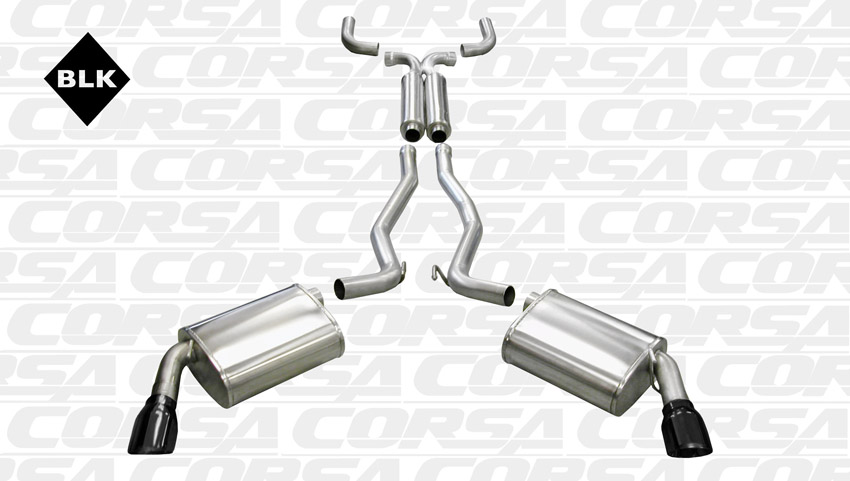 2010-2015 Camaro V8 Corsa Catback Exhaust System w/4" Black Pro Series Tips (L99 w/ AUTOMATIC Transmission Only)