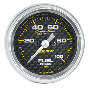 Auto Meter Carbon Fiber Electric Fuel Pressure
