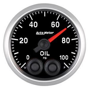 Autometer Elite Series 2 1/16" Oil Pressure Peak & Warn w/Electronic Control (0-100psi)
